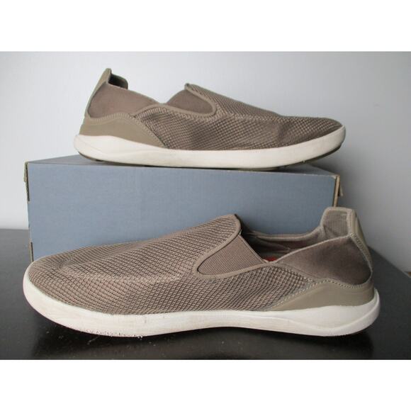 Olukai Mens Loafer Shoes Size 13 Nohea Pae Moc Toe Low Top Slip On Loafers Brown - Picture 2 of 7